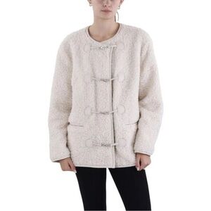 Women's Avec Les Filles Faux Sherpa Cream Toggle Coat